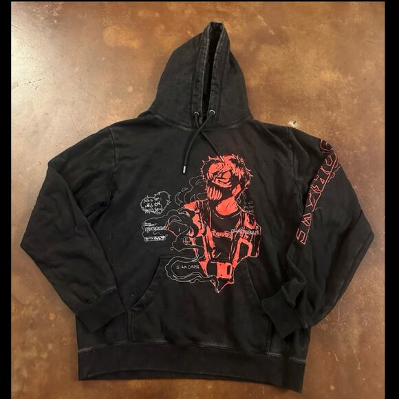 Corpse Husband Hoodie Miss You I Am Corpse Anime Acid Washed Mens Size M - Picture 1 of 5